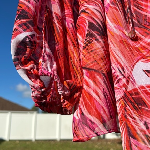 ~eN Jennifer Lopez red embellished cold-shoulder top - Picture 7 of 16